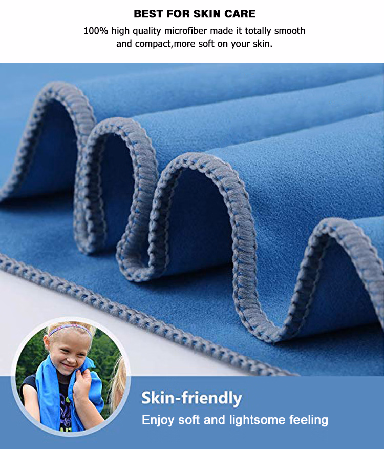 Personal Name Portable Outdoor Microfibre Sports Travel Towel with Pocket