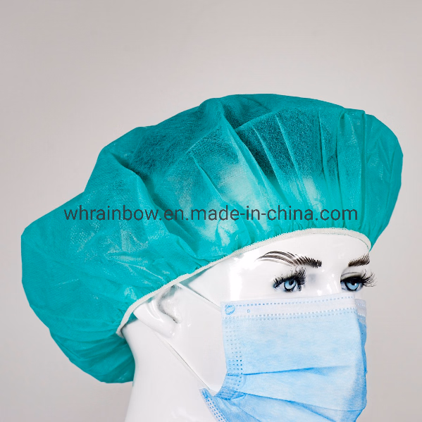 Cheap Elastic Nonwoven Disposable Head Cap / Bouffant Cap