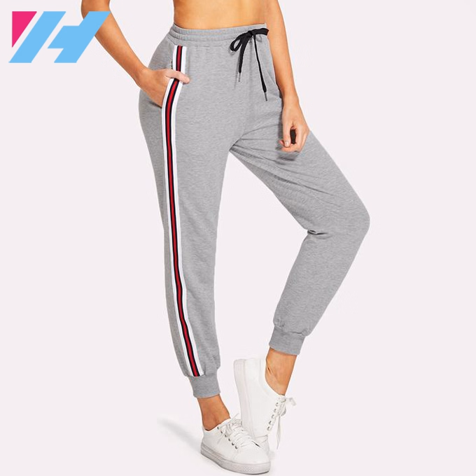 Striped Tape Side Drawstring Yoga Women's Sweatpants